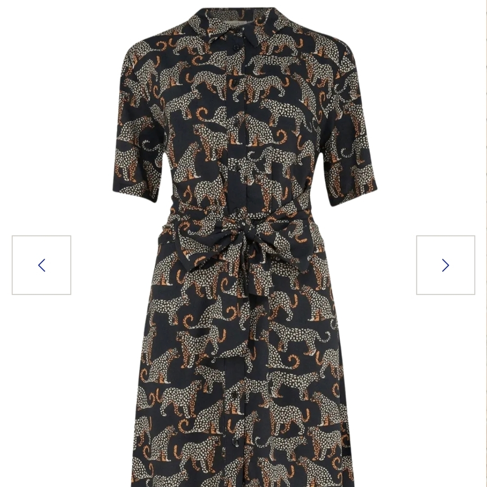 Sugarhill Shirt Dress Dessie With Leopard Spots Size 14 Excellent Condition